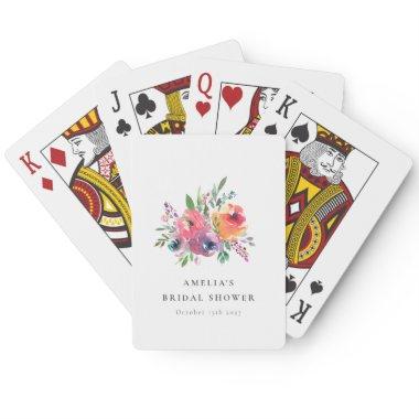 Colorful Watercolor Floral  Custom Poker