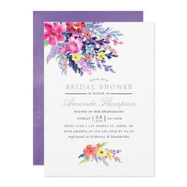 Colorful Watercolor Floral Bridal Shower Invite