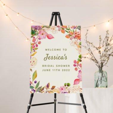 Colorful Watercolor Floral Bridal Shower Welcome Foam Board