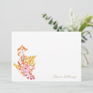 Colorful Watercolor Floral Brunch Bubbly Shower Thank You Invitations