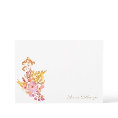 Colorful Watercolor Floral Brunch Bubbly Shower Thank You Invitations