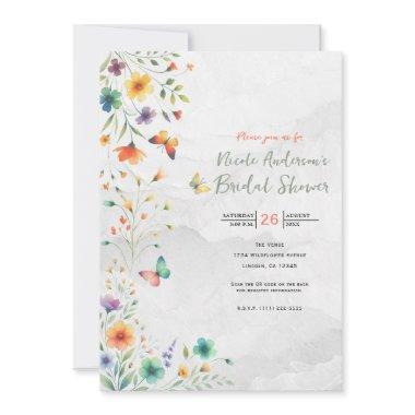 Colorful Watercolor Floral Butterfly