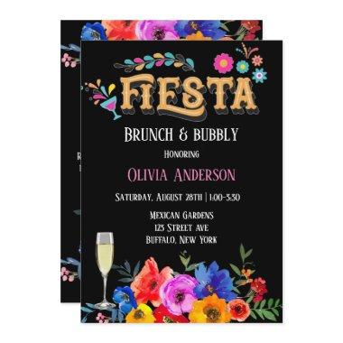 Colorful Watercolor Floral Fiesta Brunch & Bubbly