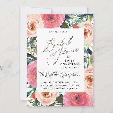 Colorful Watercolor Flower Wedding Bridal Shower Invitations