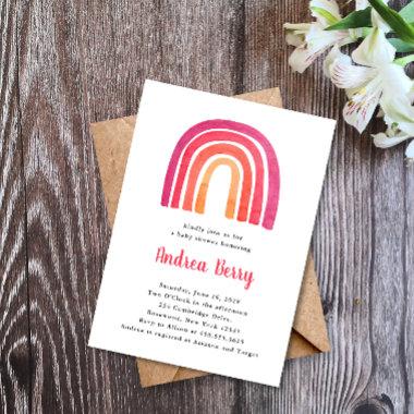 Colorful Watercolor Rainbow Baby Shower Invitations