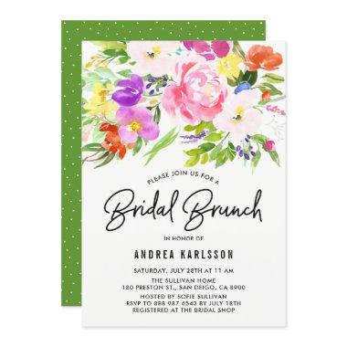 Colorful Watercolor Spring Blooms Bridal Brunch