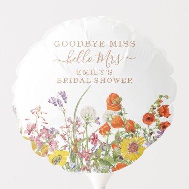 Colorful Wild Flowers Country Floral Goodbye Miss Balloon