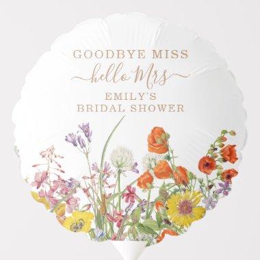 Colorful Wild Flowers Country Floral Goodbye Miss Balloon