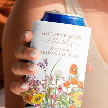 Colorful Wild Flowers Country Floral Goodbye Miss Can Cooler