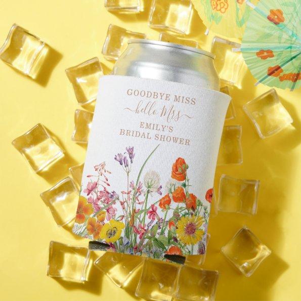 Colorful Wild Flowers Country Floral Goodbye Miss Can Cooler