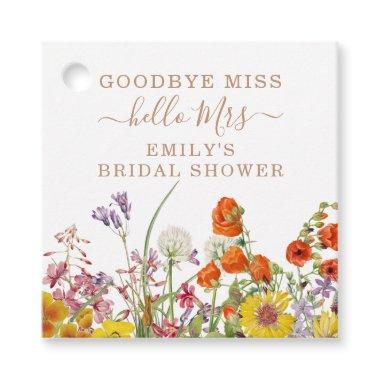 Colorful Wild Flowers Country Floral Goodbye Miss Favor Tags