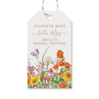 Colorful Wild Flowers Country Floral Goodbye Miss Gift Tags