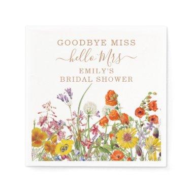 Colorful Wild Flowers Country Floral Goodbye Miss Napkins
