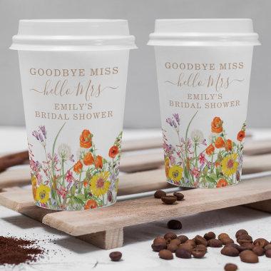 Colorful Wild Flowers Country Floral Goodbye Miss Paper Cups