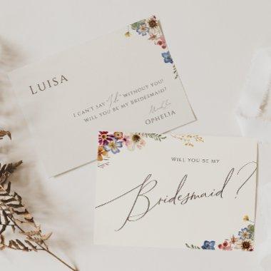 Colorful Wildflower Beige Bridesmaid Proposal