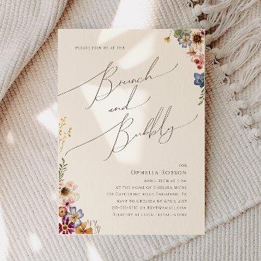Colorful Wildflower Beige Garden Brunch and Bubbly