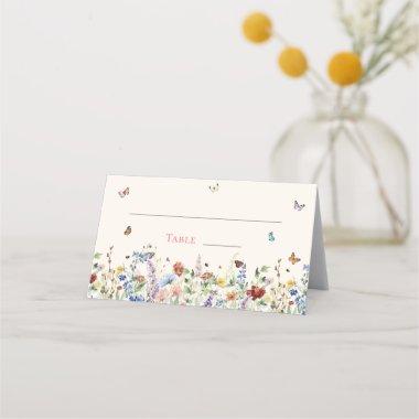 Colorful Wildflower Beige Meadow Place Invitations