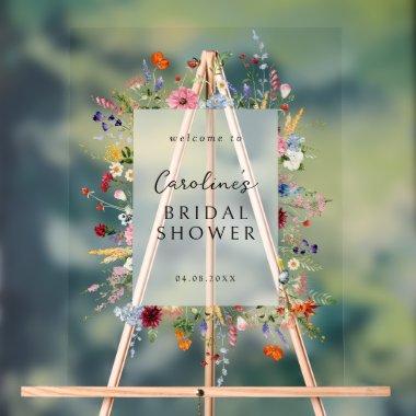 Colorful Wildflower  Acrylic Sign