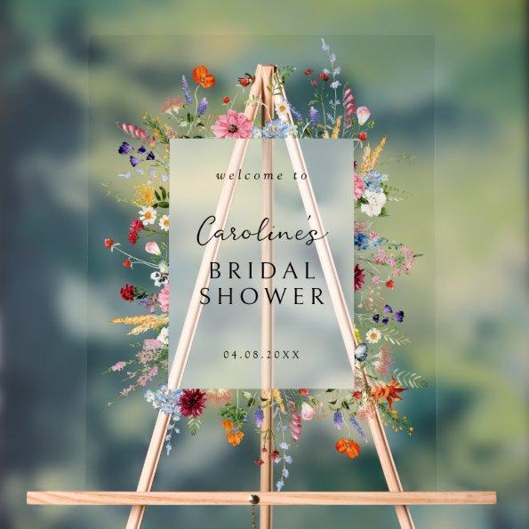 Colorful Wildflower  Acrylic Sign