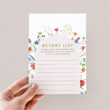 Colorful Wildflower Bridal Shower Bucket List Idea Advice Card