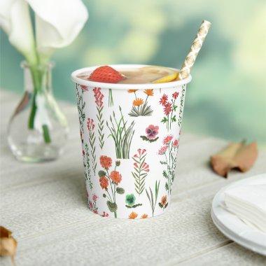 Colorful Wildflower  Paper Cups