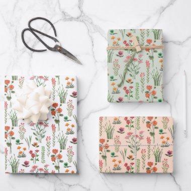 Colorful Wildflower  Wrapping Paper Sheets