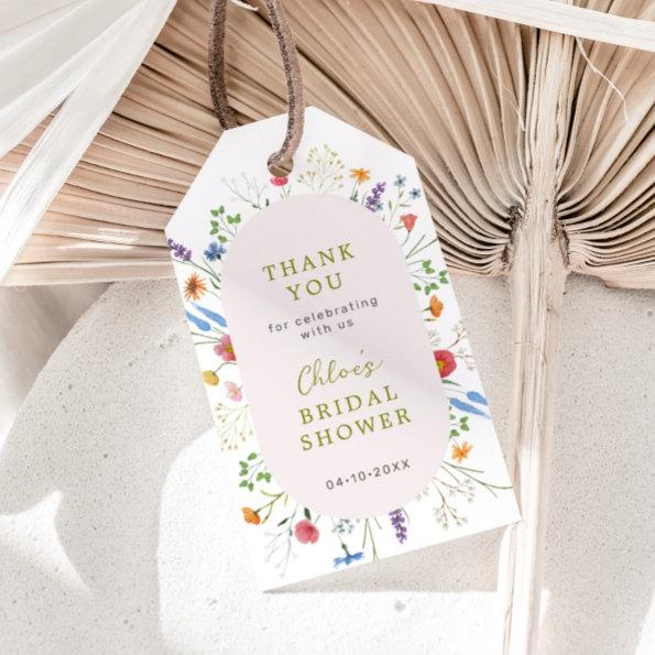 Colorful Wildflower Garden Bridal Shower Thank You Gift Tags