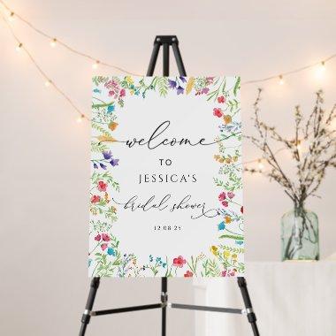 Colorful Wildflower Garden Bridal Shower Welcome Foam Board