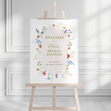 Colorful Wildflower Garden Bridal Welcome Sign