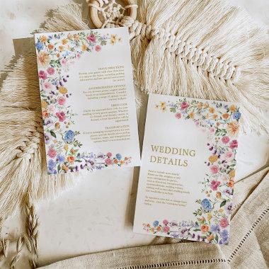 Colorful Wildflower Garden Flowers Wedding Details Enclosure Invitations
