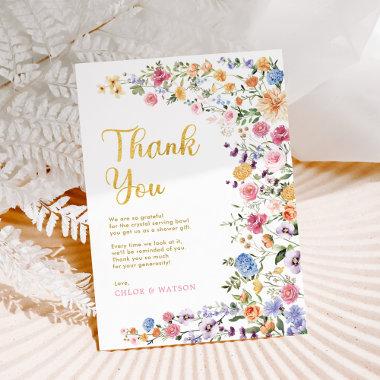 Colorful Wildflower Garden Wedding Party Thank You Invitations