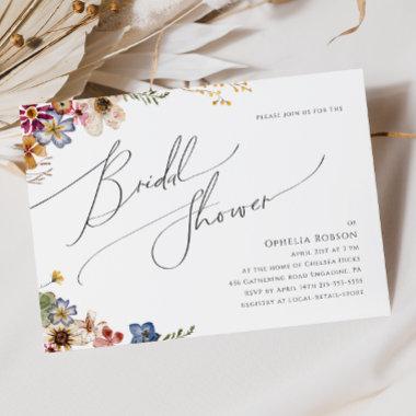 Colorful Wildflower | Horizontal Bridal Shower Invitations