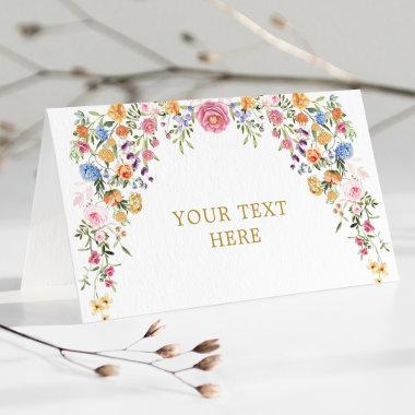 Colorful Wildflower Meadow Spring Garden Wedding Place Invitations