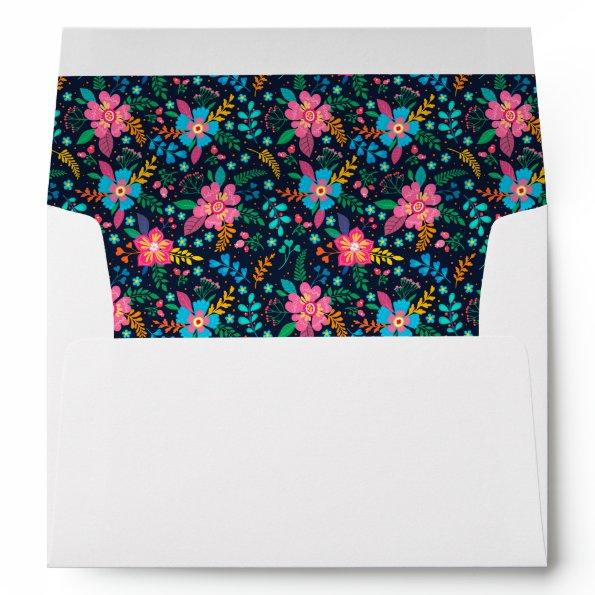 Colorful Wildflower Pattern Custom Return Address Envelope