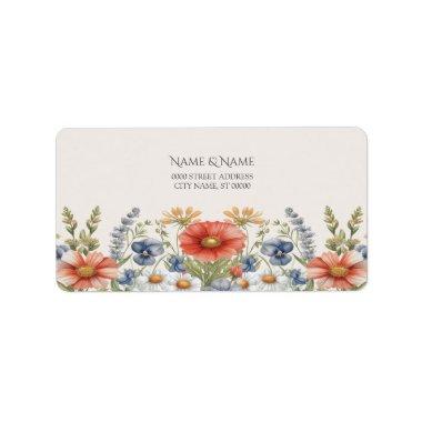 Colorful Wildflowers Address Label