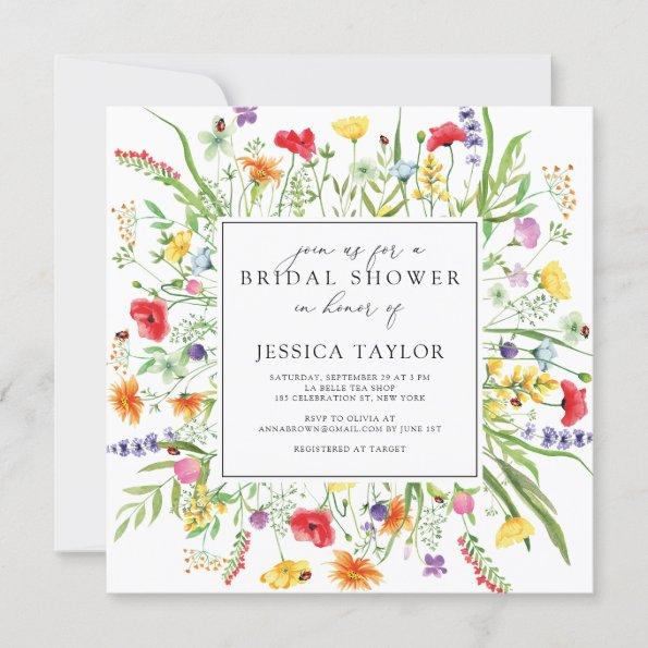 Colorful Wildflowers Bridal Shower Invitations