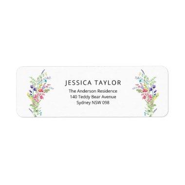 Colorful Wildflowers Return Address Label
