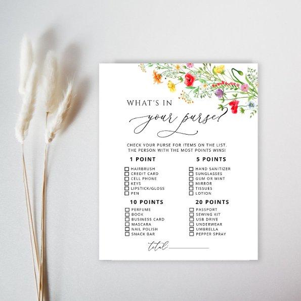 Colorful wildflowers what's in your purse game