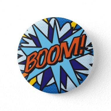 Comic Book Pop Art BOOM! Pinback Button
