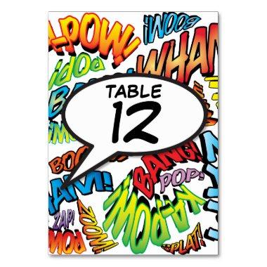 Comic Book Pop Art Table Number