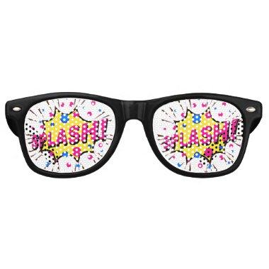 Comic Pop Art Pink Yellow SPLASH Novelty Fun Joke Retro Sunglasses