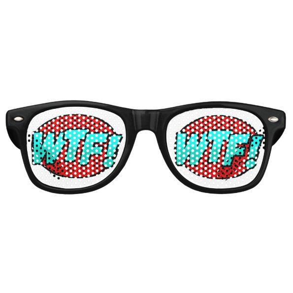 Comic Pop Art Red Blue WTF Novelty Funny Joke   Retro Sunglasses
