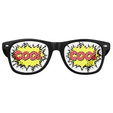 Comic Pop Art Yellow Red COOL Novelty Funny Joke Retro Sunglasses