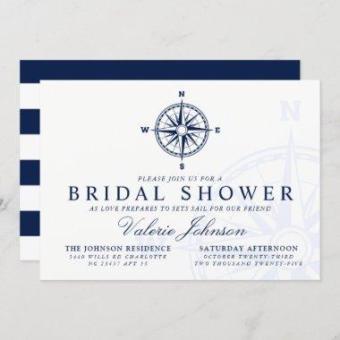 Compass Rose | Nautical Themed Bridal Shower Invitations
