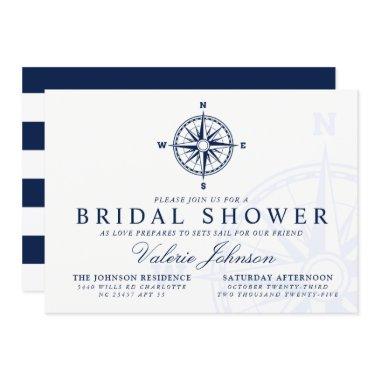 Compass Rose | Nautical Themed Bridal Shower Invitations