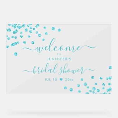 Confetti  Welcome Sign Turquoise