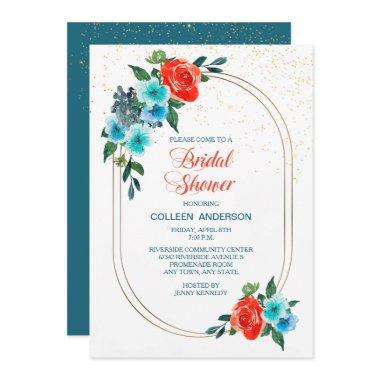Confetti Coral and Aqua Floral