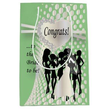 Congrats to the Bride to Be | Mint Green Medium Gift Bag