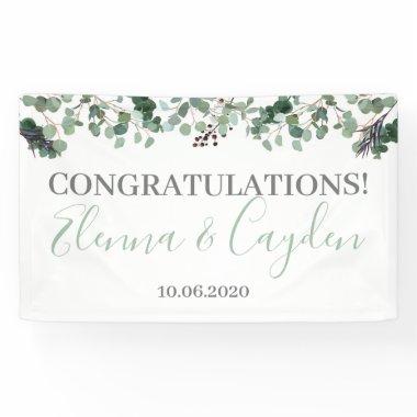 Congratulations Greenery Banner Wedding Decoration