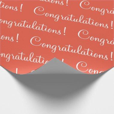 Congratulations Orange Script Wrapping Paper